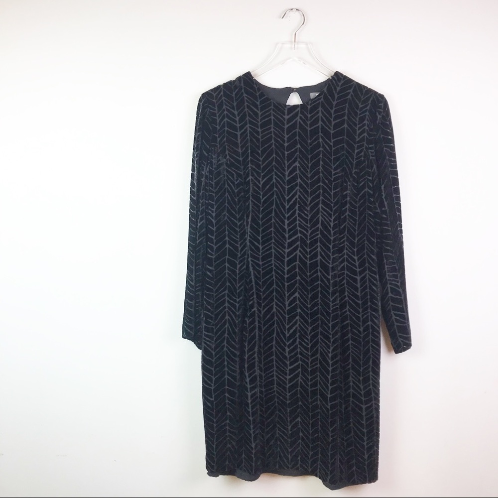 Michael Kaye Velvet Long Sleeve Black Dress Sz 14